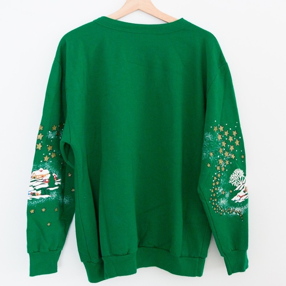 Vintage Christmas on Mainstreet puff print sweatshirt. - Picture 5 of 6